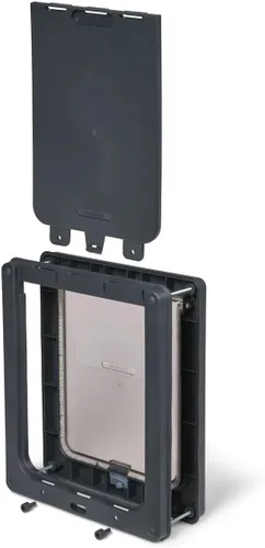 Vista 2 de Dog Mate Puerta mediana para perros, Panel de bloqueo robusto, Autolineo a 1.969 in, Gris