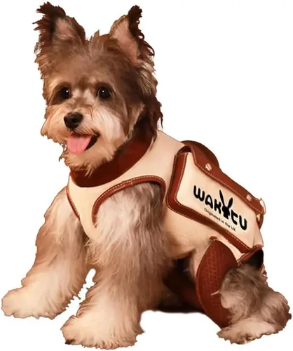 Vista 21 de Wakytu Arnés de elevación para perro, arnés VES ajustable para perro, correa ajustable para perro con bolsa pequeña para golosinas para cachorros