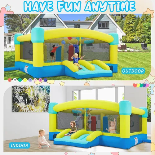 Vista 4 de Big Bounce House - Castillo inflable de rebote de 15 x 14.8 pies para niños de 3 a 12 años, casa hinchable para exteriores/interiores con soplador