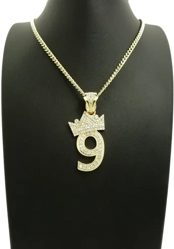 Vista 5 de Shiny Jewelers USA COLGANTE CUBANO DE CADENA CUBANA DE 3 mm24" PARA HOMBRES, Metal, Circonia cúbica