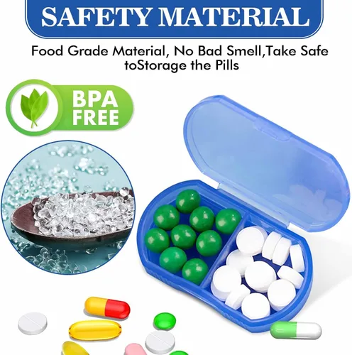 Vista 5 de Pastillero para bolso, organizador de pastillas pequeño, portátil, para viajes, diarios, pastilleros, AM y PM, mini pastillero para vitaminas