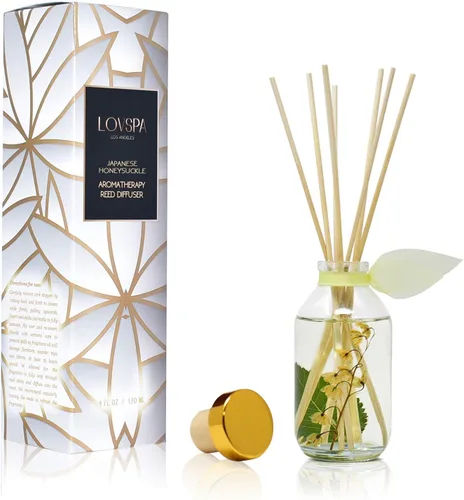 Vista 10 de Set de difusor de cañas, difusor de aceite perfumado con aroma a ámbar romántico y varillas, accesorios de fragancia para el hogar para decorar
