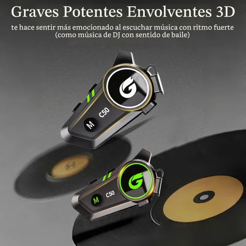 Vista 5 de Auriculares del casco de C50 Bluetooth, intercomunicador de la C50 1 PACK
