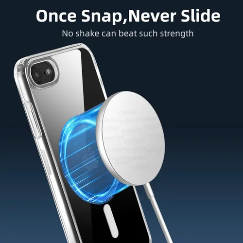 Vista 4 de Yriklso Funda magnética para iPhone SE 2022/iPhone SE 2020/iPhone 8 (4.7 pulgadas), imanes integrados compatibles con MagSafe, transparente