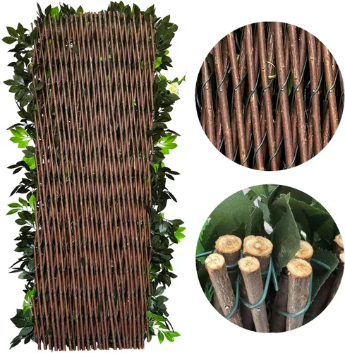 Vista 6 de Sumery Pantalla de Privacidad de Valla Expandible para Balcón Patio Exterior, Panel Decorativo de Cercado de Hiedra Artificial, Setos Artificiales