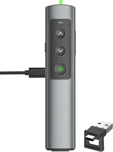 Vista 11 de 2 unidades de clicker inalámbrico para presentaciones de PowerPoint, control remoto de presentador inalámbrico con puntero láser, clickers