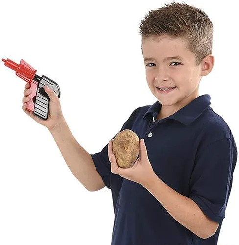 Vista 5 de ArtCreativity Pistola de patatas para niños, juego de 4, juguetes de disparo geniales para niños y niñas, pistola espoleta segura para niños