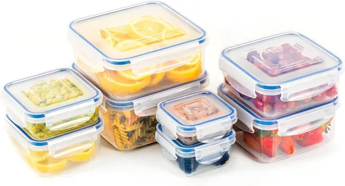 Vista 7 de Popit! - Juego de 8 recipientes transparentes para almacenamiento de alimentos, aptos para microondas y congelador, caja pequeña grande