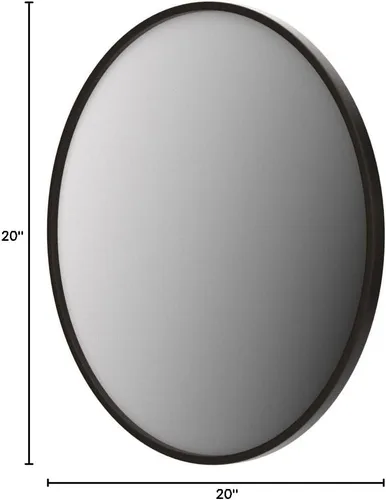 Vista 7 de Growsun Espejo redondo negro de 20 pulgadas, espejo de pared circular para tocador de baño, entrada, sala de estar con marco de metal
