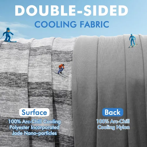 Vista 38 de Marchpower - Manta de enfriamiento para niños que duermen con calor, manta de lana fresca Arc-Chill con diseño de doble cara, fibra de enfriamiento