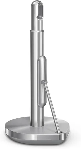 Vista 6 de simplehuman Soporte de pie para toallas de papel con brazo tensor, resistente, fácil desgarre con una mano, encimera de cocina, acero inoxidable