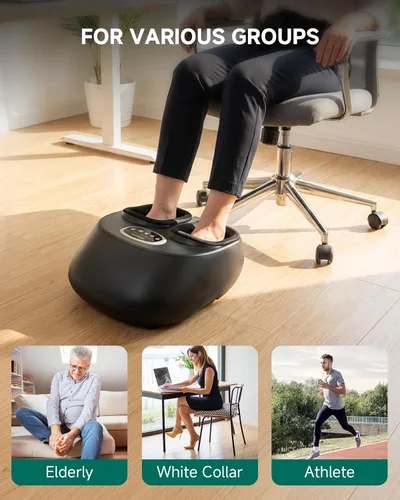 Vista 8 de Snailax Shiatsu - Masajeador de pies con calor, elegible para FSA, amasado, compresión, vibración, máquina de masaje de pies para fascitis plantar