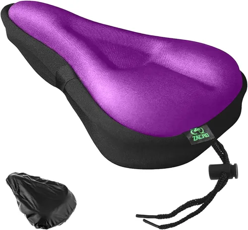 Vista 16 de Zacro Cojín de asiento de bicicleta, funda acolchada de gel para asiento de bicicleta para hombres y mujeres, cómodo, asiento de bicicleta