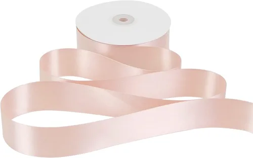 Vista 7 de MEEDEE Cinta de satén de oro rosa de 1-1/2 pulgadas, cinta de oro rosa Lux de doble cara por 50 yardas, cintas de satén de poliéster