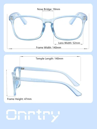 Vista 41 de Onrtry Gafas sin receta para hombres y mujeres, lentes transparentes cuadradas