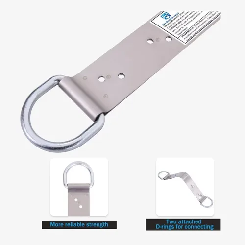 Vista 4 de Soporte de anclaje de techo permanente de protección contra caídas de acero, herramientas de techo ligeras de 18 pulgadas con 10 clavos SS