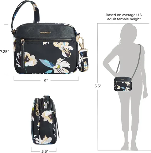 Vista 2 de Travelon Essentials - Bolso cruzado antirrobo - NorthSouth, Bandolera