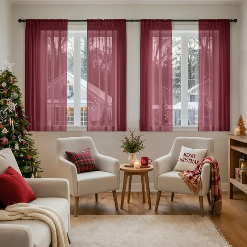 Vista 26 de MIULEE Cortinas traslúcidas marrón oscuro de 96 pulgadas de largo, 4