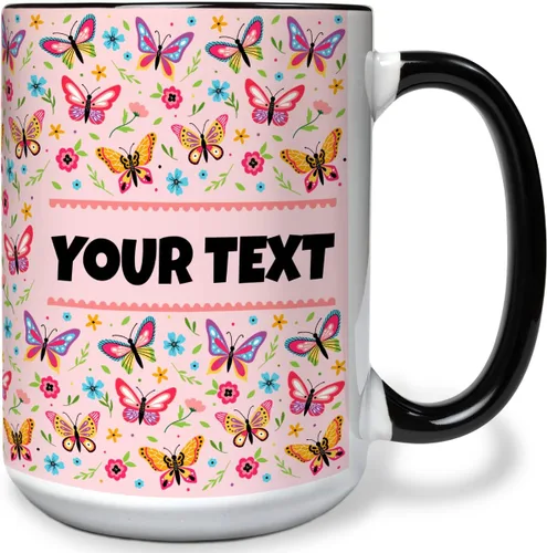 Vista 26 de Taza personalizada para niños – Mariposas – Nombre/texto personalizado, chocolate caliente de cerámica, cacao/taza de café para niñas, regalo