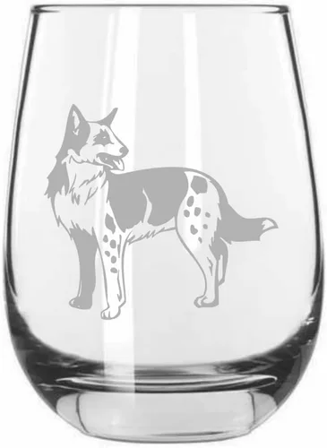 Vista 406 de Shar Pei (chino) - Vaso de vino sin tallo grabado para perro, 15.25 onzas