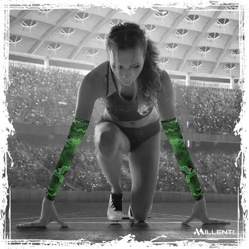 Vista 133 de Millenti Manga de compresión de brazo de enfriamiento – Mangas de recuperación deportiva de protección solar, se enfría cuando está mojado, unisex