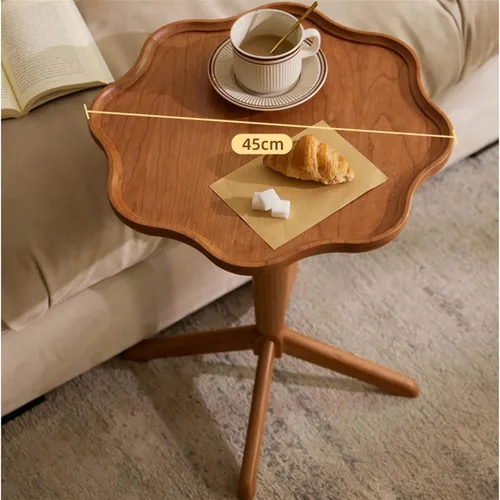 Vista 7 de Mesa de té para sala de estar, mesa auxiliar de madera moderna, sala de estar, sofá, mesa auxiliar pequeña, dormitorio, mesita de noche, oficina
