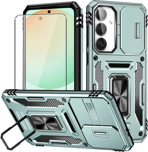 Vista 11 de Funda para Samsung S21 FE, Samsung Galaxy S21 FE y protector de pantalla, a prueba de golpes, transparente, delgada, suave, de silicona TPU