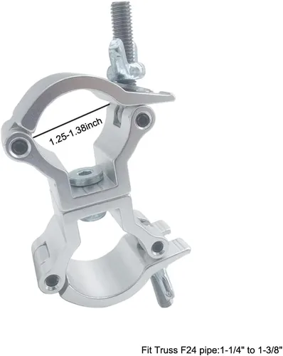 Vista 3 de Abrazadera de iluminación resistente, abrazaderas de armadura de aluminio, 110 libras para tubo F24 de 1.260-1.378 in, abrazaderas de luz de DJ