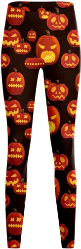 Vista 2 de Leggings de Halloween para mujer, talla grande, pantalones de yoga suaves con estampado gráfico, mallas elásticas para entrenamiento, disfraces