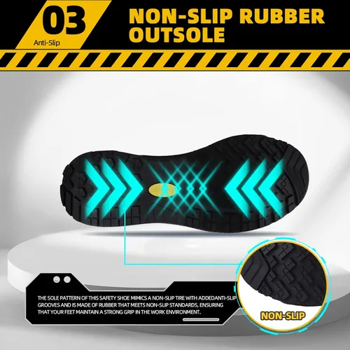 Vista 4 de Zapatos de trabajo antideslizantes para hombre, zapatos de chef impermeables para cocina, hospital, antideslizantes, con amortiguación de aire
