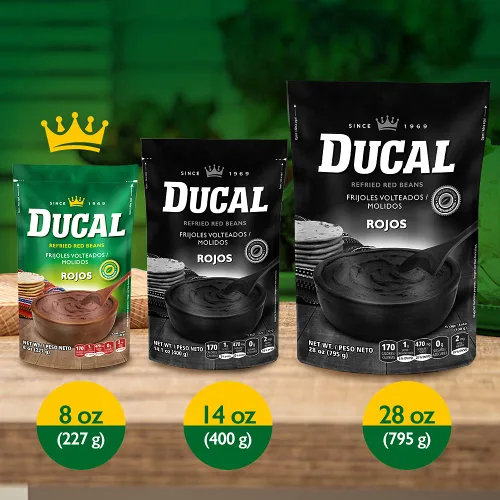 Vista 3 de Ducal Bolsa de frijoles rojos refritos, 14.1 onzas (paquete de 18) – Frijoles rojos refritados vegetarianos instantáneos, sin OMG y sin gluten