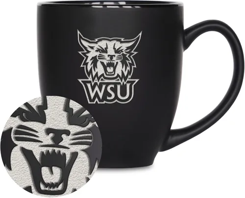 Vista 119 de Rico Industries - Taza de cerámica mate negra con grabado láser estándar de 15oz para NCAA (escuelas T & U) - Para bebidas calientes o frías