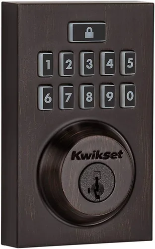 Vista 7 de Kwikset Smartcode 913 - Cerrojo de seguridad electrónico moderno Níquel satinado contemporáneo