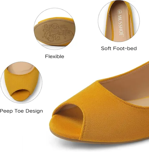 Vista 3 de MUSSHOE Zapatos planos con puntera abierta para mujer