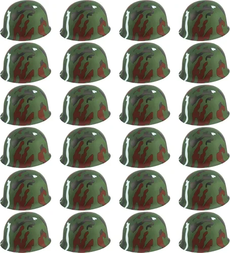 Vista 8 de 24 piezas de casco del ejército para niños, sombreros de camuflaje de plástico, gorra de soldado para adolescentes, accesorios de disfraz
