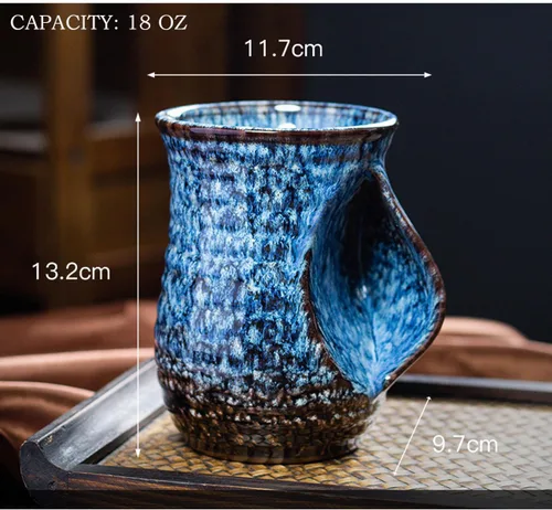 Vista 2 de Taza Calentadora de Manos de Cerámica de 18 oz, Taza de Café Calentadora de Manos Novedosa, Taza de Té, Mantén Tus Manos Calientes, Calentador