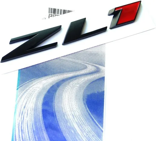 Vista 2 de OEM negro ZL1 emblema insignia letra puerta lateral trasera compatible con 1LE Ss Rs (negro rojo)