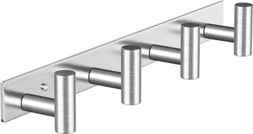 Vista 13 de Perchero de Pared Montado - 3 Ganchos, Ganchos de Pared de Acero Inoxidable Resistente para Toalla, Bolso de Abrigo, Perchero para Sombreros Negro