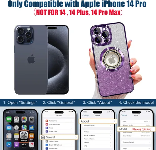 Vista 342 de Misscase Funda magnética con purpurina para iPhone 11 compatible con MagSafe, protección completa, delgada, a prueba de golpes, antiarañazos