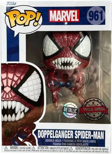 Vista 2 de Funko Pop Marvel Spiderman Doppelganger #961 Metallic - Edición especial exclusiva - FUN59175 Figura, multicolor, talla única