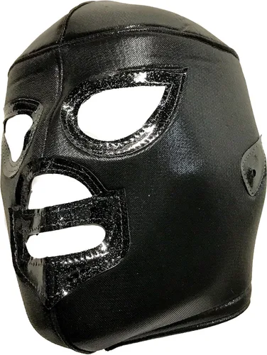 Vista 2 de BLACK SHADOW - Máscara de lucha libre para adultos (pro-fit), color negro