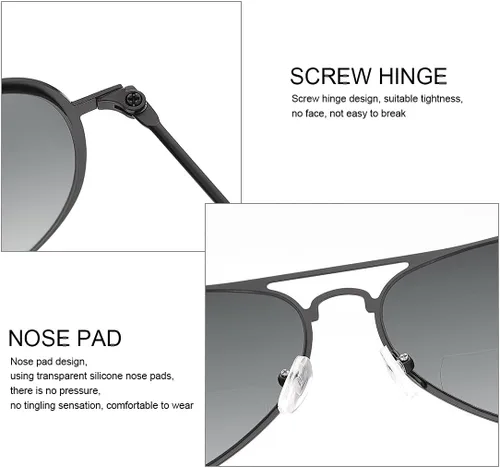Vista 3 de YIMI 2 pares de lentes de lectura bifocales UV400 para deportes al aire libre, para computadora, bloqueo de luz azul, lentes tintados para hombres
