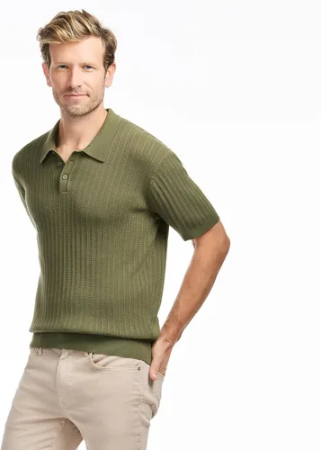 Vista 2 de SAKS Fifth Avenue Polo de punto acanalado con textura vertical de manga corta para hombre