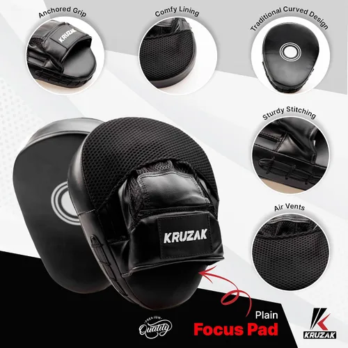 Vista 3 de Kruzak - Juego de guantes de boxeo y guantes de boxeo para kickboxing y Muay Thai MMA, kit de fitness con almohadillas de boxeo para artes marciales