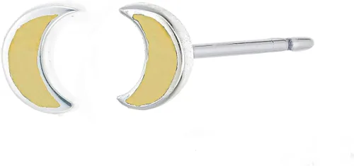 Vista 10 de Boma Jewelry - Aretes de plata de ley con diseño de luna creciente Nácar azul