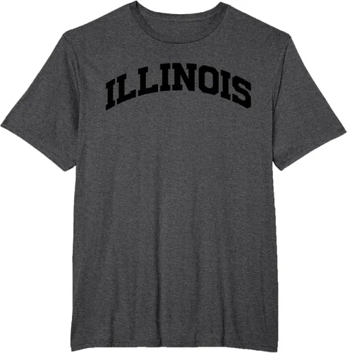 Vista 23 de Illinois Gift - Camiseta de diseño deportivo con texto universitario, gris, S