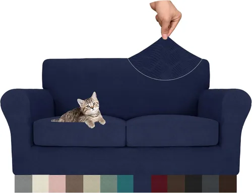 Vista 42 de MAXIJIN 2 piezas de fundas para silla con brazos, funda para silla de sofá para sala de estar, funda elástica para perros para una silla con 1 cojín
