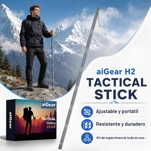 Vista 7 de aiGear H2 Survive Tactical Walking Stick, 7-in-1 Staff with Multi-Tool