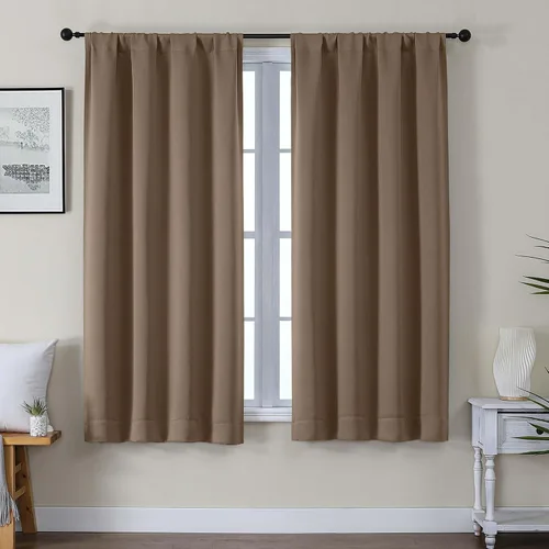 Vista 137 de Gwine Cortinas opacas para dormitorio, 54 pulgadas de largo, paneles de cortina de ventana con aislamiento térmico y reducción de ruido, cortinas
