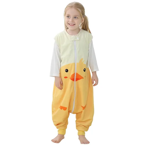 Vista 12 de MICHLEY - Saco de dormir para niños pequeños con pies, recién nacidos, bebés sin mangas, saco de dormir con cremallera de 2 vías, manta portátil Oso